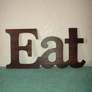 Wooden Eat Sign Kitchen Decor Decorative Hangable Farmhouse Cottagecore Cute